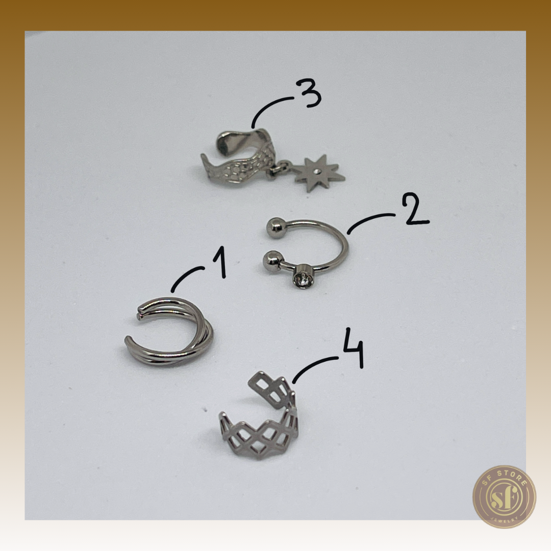 Earcuff's prateados