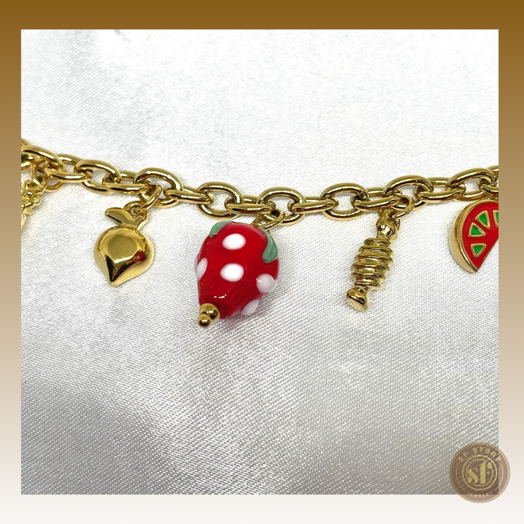 Pulseira Summer (pendente morango)