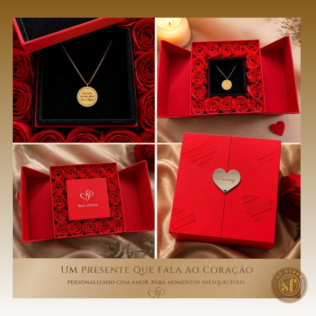 Caixa de Oferta com 16 Rosas Vermelhas (mod. II)