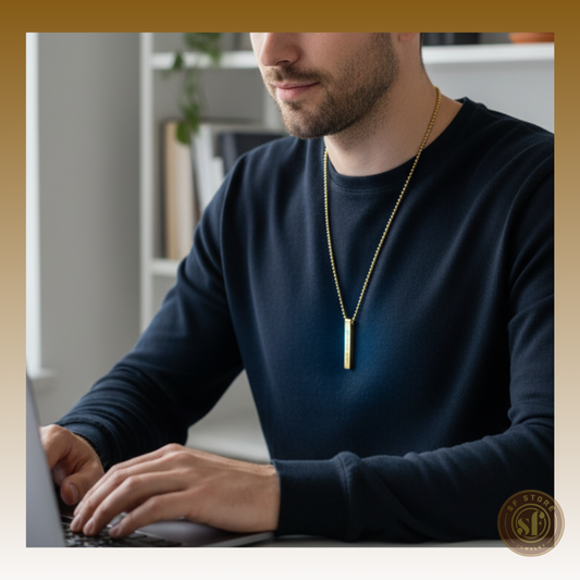 Colar personalizado Barra - Gravação 4 lados