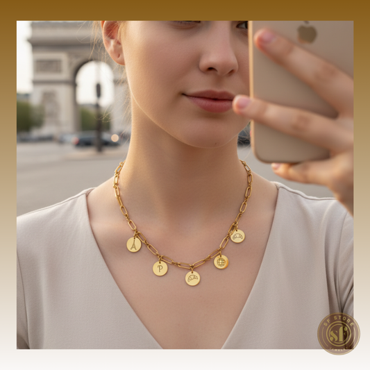 Colar personalizado For You (medalhas redondas)