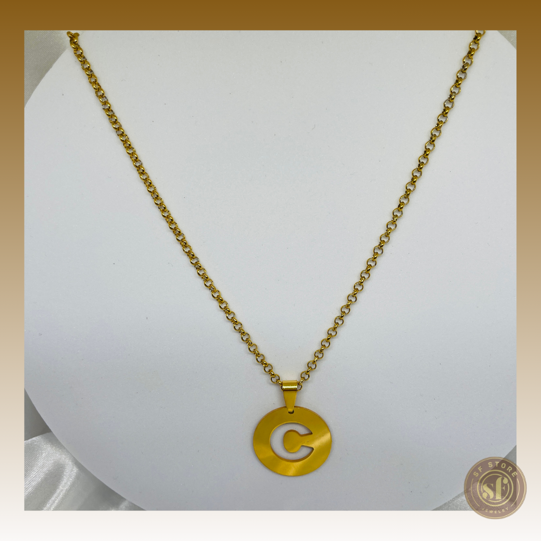Colar Inicial (medalha redonda)