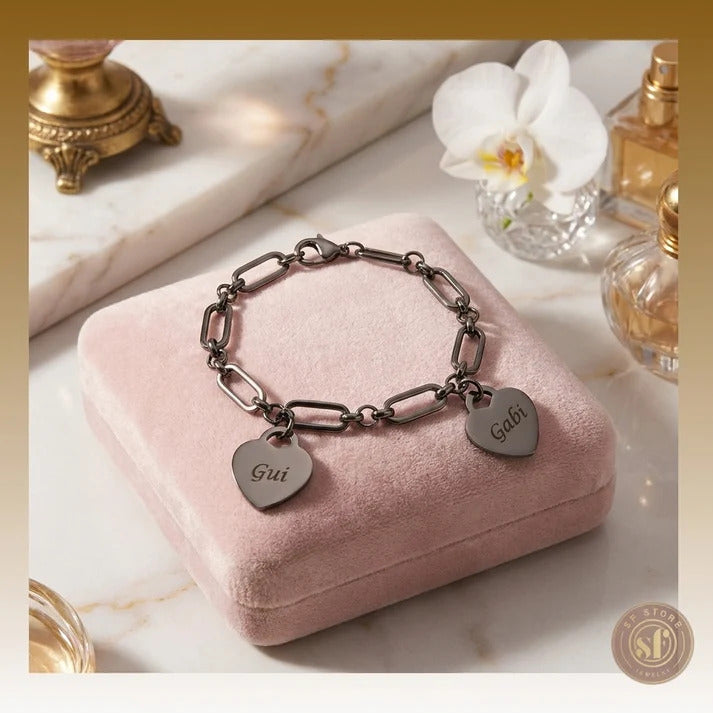 Pulseira personalizada For You (corações)