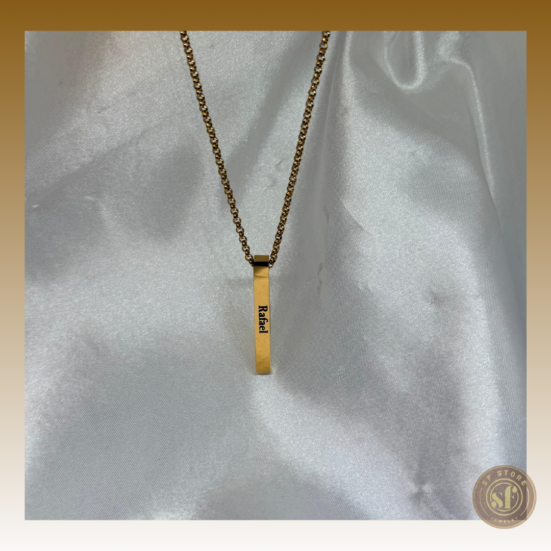 Colar Barra - Gravação 4 lados (Personalizável)