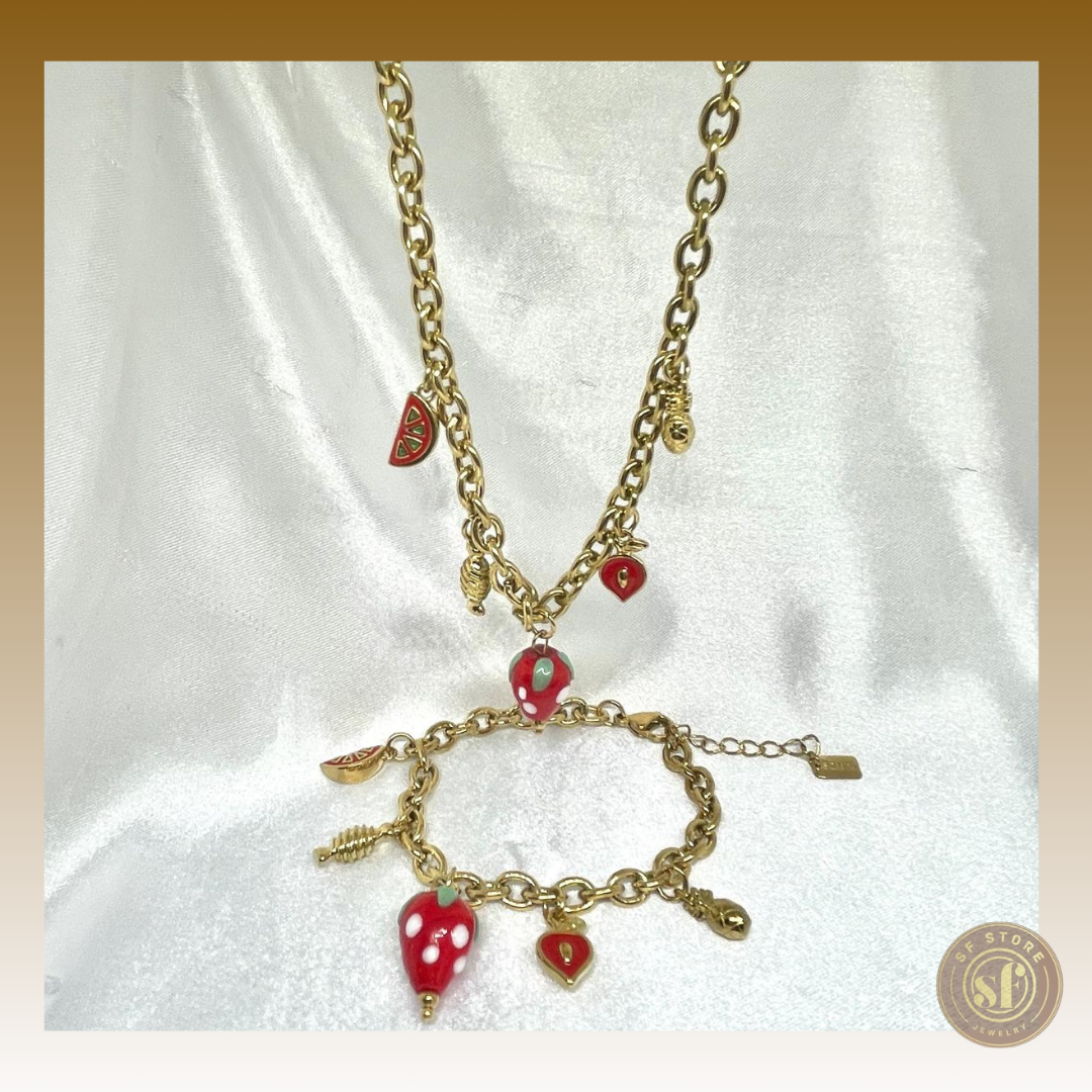 Conj. Summer (pendente morango)