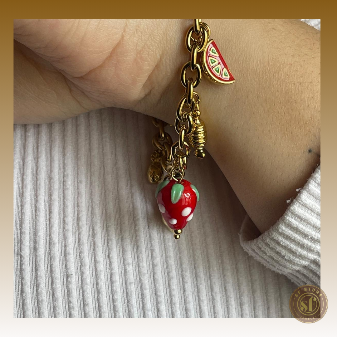 Pulseira Summer (pendente morango)