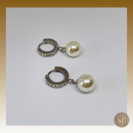 Brincos Bling Pearl Diamond