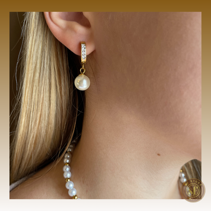 Brincos Bling Pearl Diamond