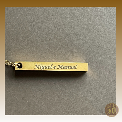 Colar personalizado Barra - Gravação 4 lados