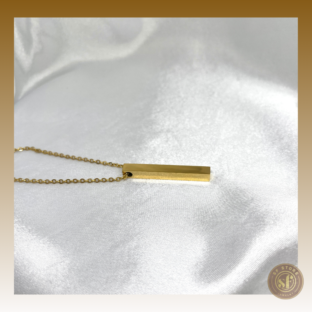 Colar personalizado Barra - Gravação 4 lados