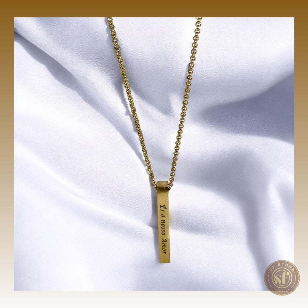 Colar personalizado Barra - Gravação 4 lados