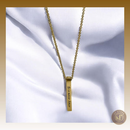 Colar personalizado Barra - Gravação 4 lados