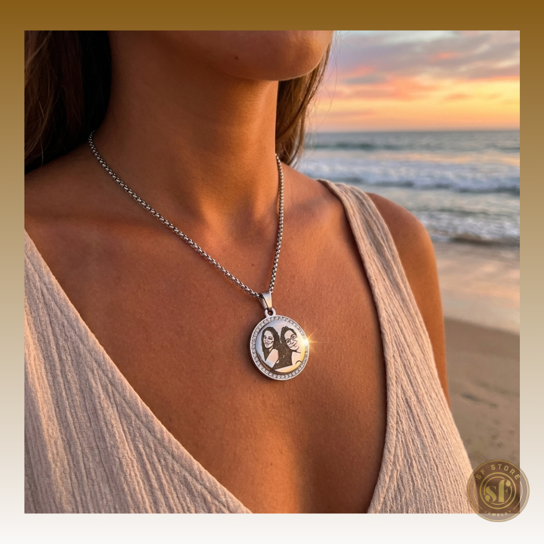 Colar personalizado Foto Ilustrada (Mod. III)