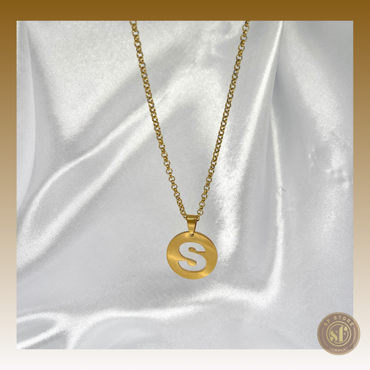 Colar Inicial (medalha redonda)