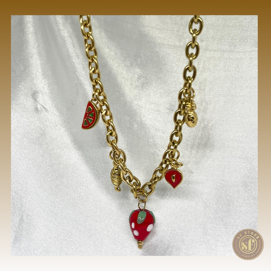 Colar Summer (pendente morango)