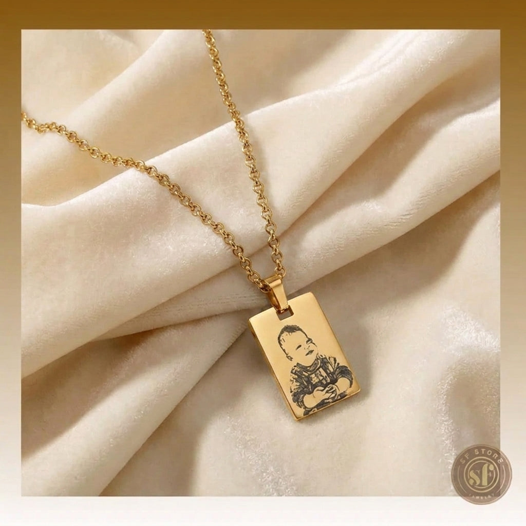 Colar personalizado Chapa Retangular (média)