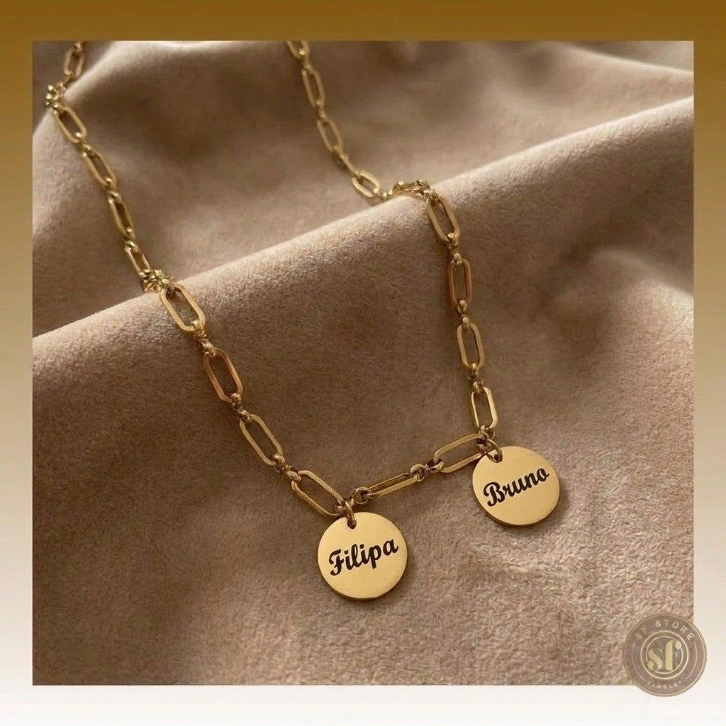 Colar personalizado For You (medalhas redondas)