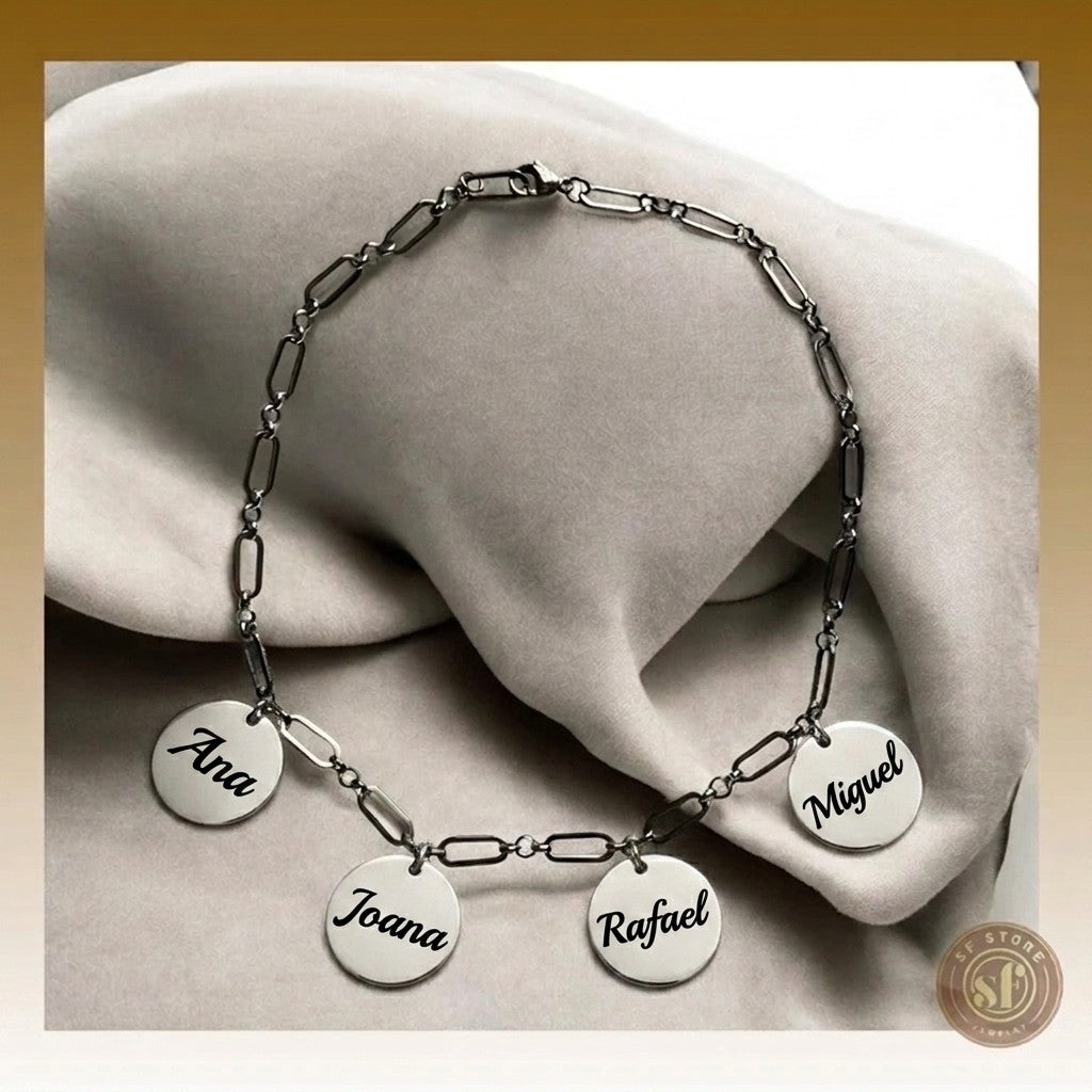 Colar personalizado For You (medalhas redondas)