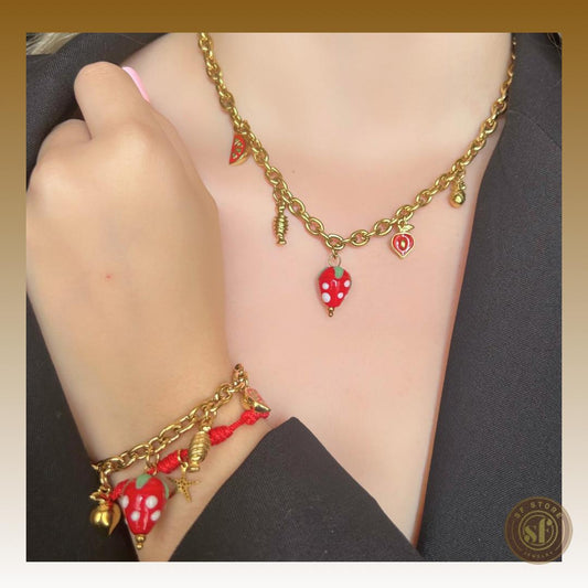 Conjunto Summer (pendente morango)