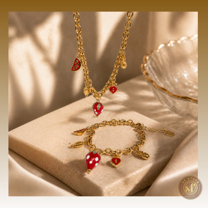 Conjunto Summer (pendente morango)