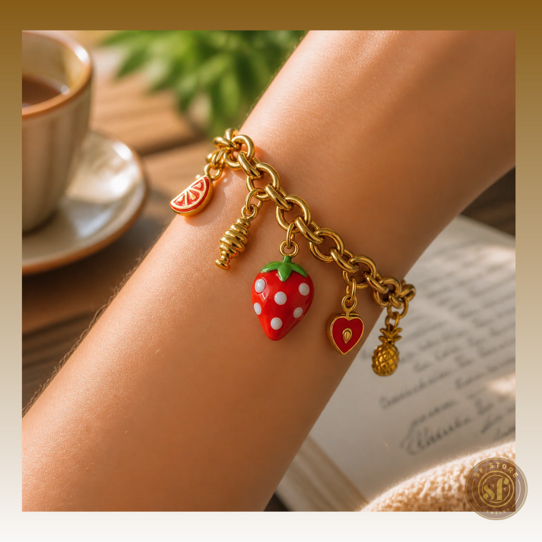 Conjunto Summer (pendente morango)