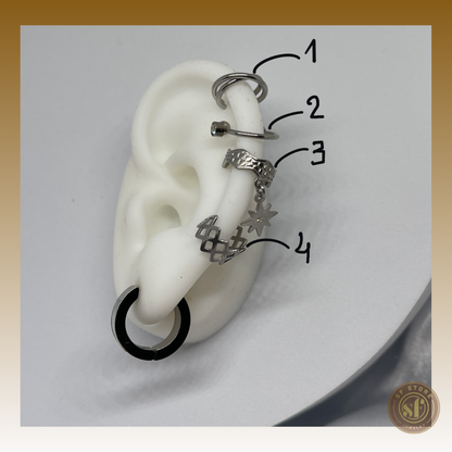 Earcuff's prateados