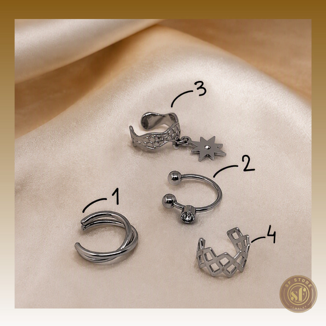 Earcuff's prateados