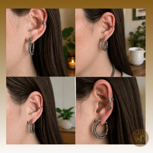 Earcuff's prateados