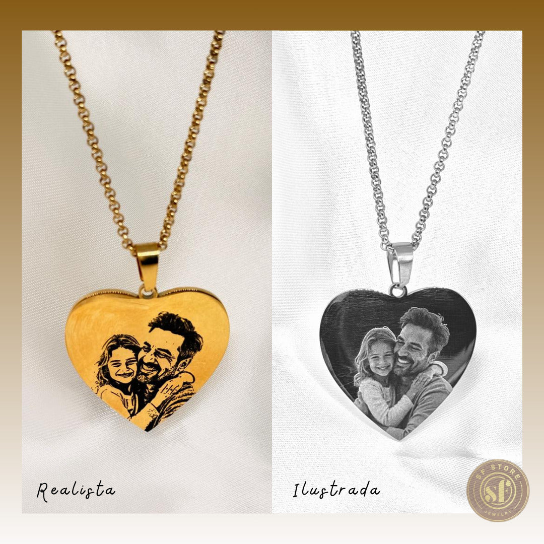 Colar personalizado Love Memory (Coração 3 cm)