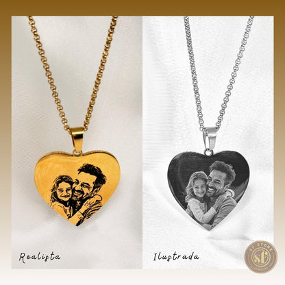 Colar personalizado Love Memory (Coração 3 cm)