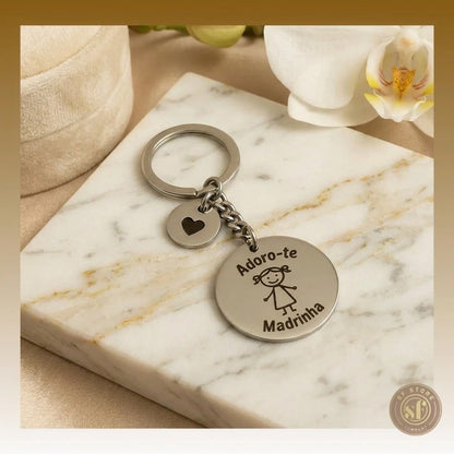 Porta Chaves personalizado redondo Madrinha/Padrinho
