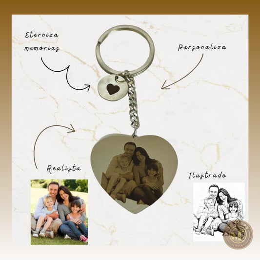 Porta-Chaves personalizado Coração (Foto Realista ou Ilustrada)