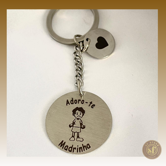Porta Chaves personalizado redondo Madrinha/Padrinho