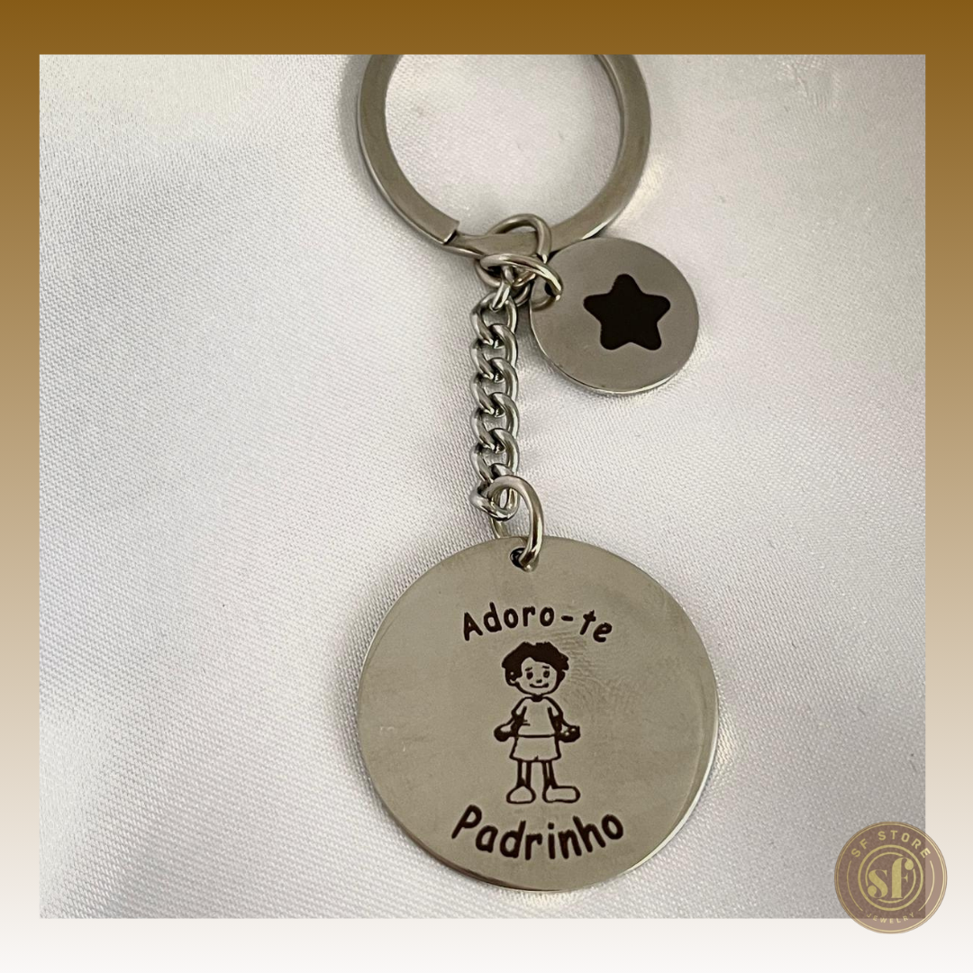 Porta Chaves personalizado redondo Madrinha/Padrinho