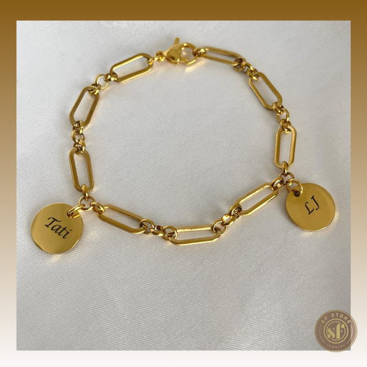 Pulseira For You (medalhas redondas)