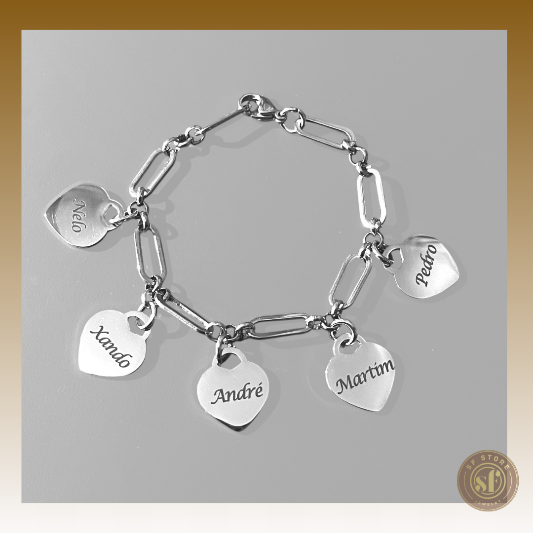 Pulseira personalizada For You (corações)