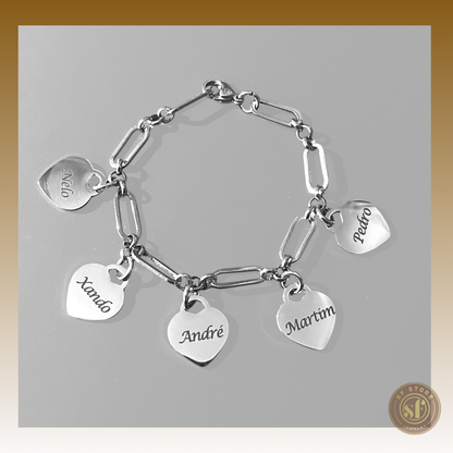 Pulseira personalizada For You (corações)