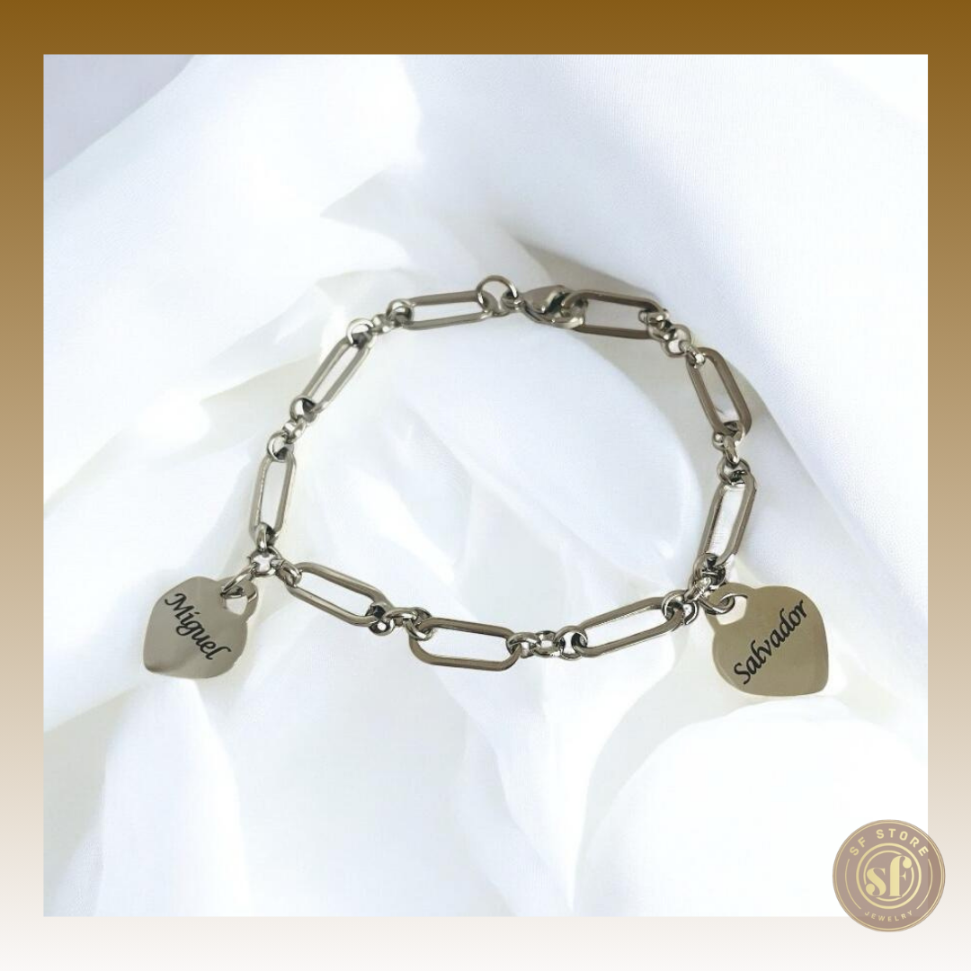 Pulseira personalizada For You (corações)