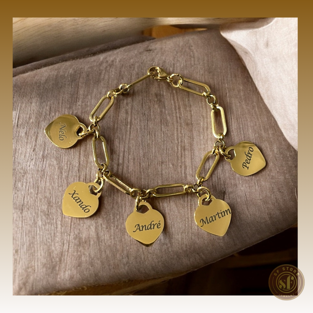 Pulseira personalizada For You (corações)