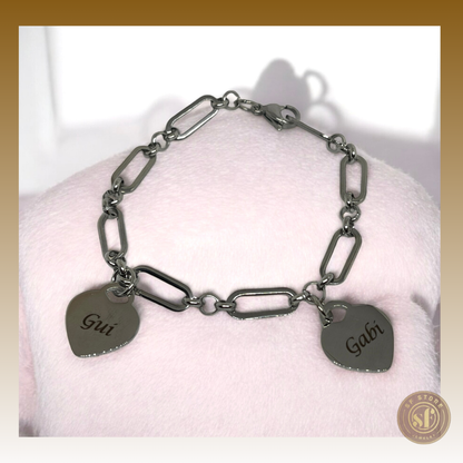 Pulseira personalizada For You (corações)