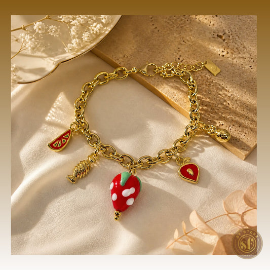 Pulseira Summer (pendente morango)