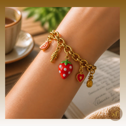 Pulseira Summer (pendente morango)