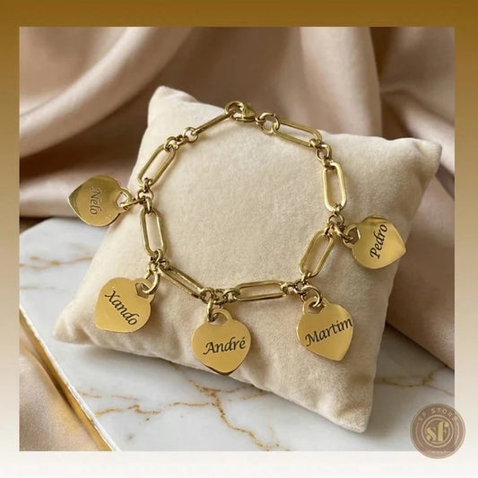 Pulseira personalizada For You (corações)