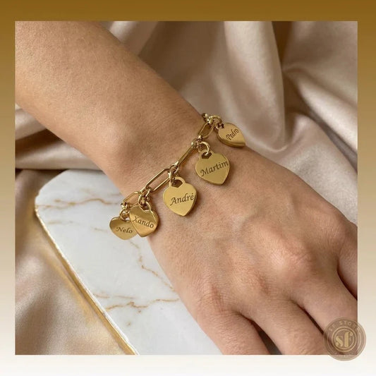 Pulseira personalizada For You (corações)