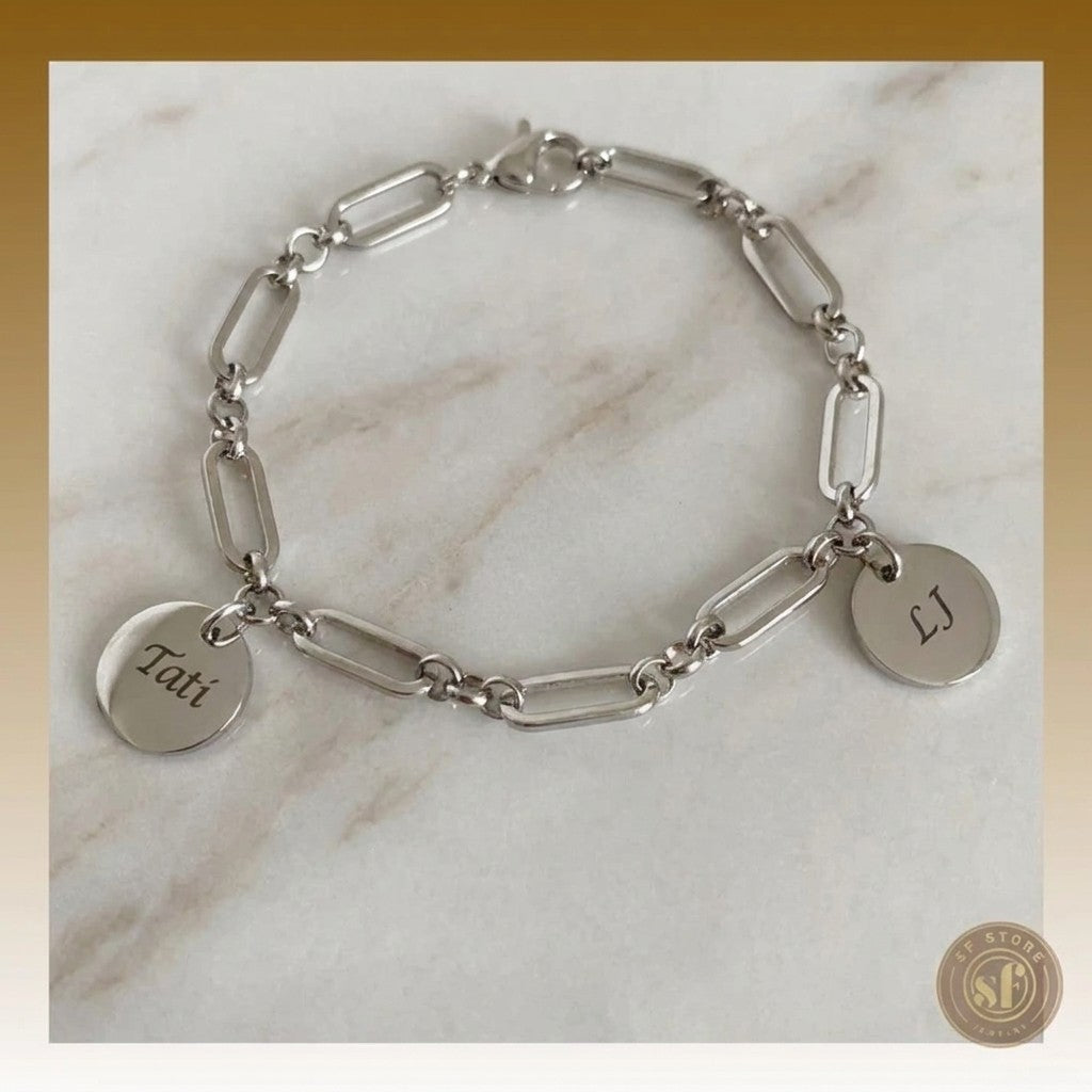 Pulseira personalizada For You (medalhas redondas)
