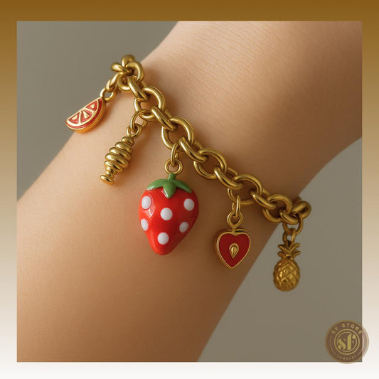Pulseira Summer (pendente morango)